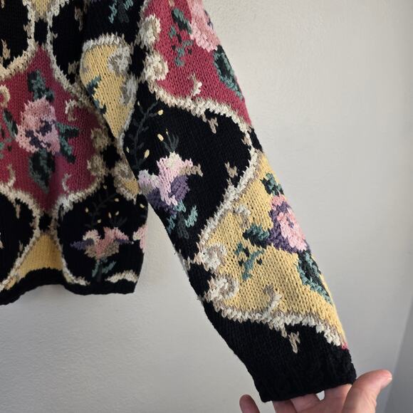 Vintage First Concepts Hand Knitted Sweater Women's M Cottagecore Grannycore - Picture 3 of 10
